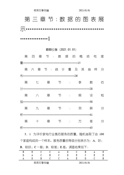 统计学课后答案(贾俊平版)人大出版之欧阳引擎创编