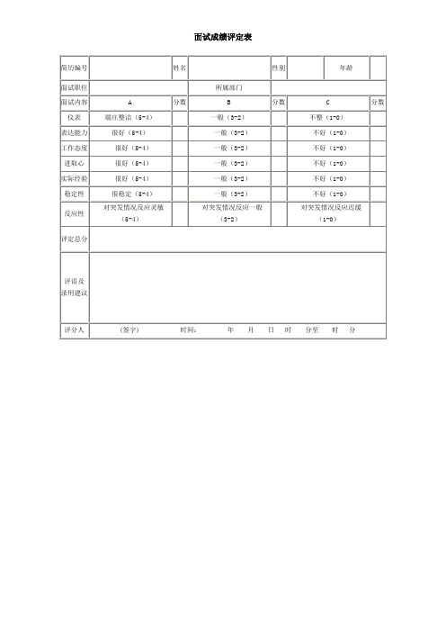面试考核表