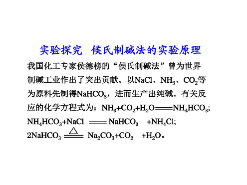 高二化学实验探究候氏制碱法的实验原理