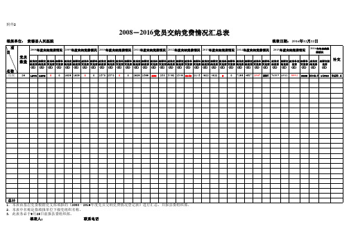 党费汇总表