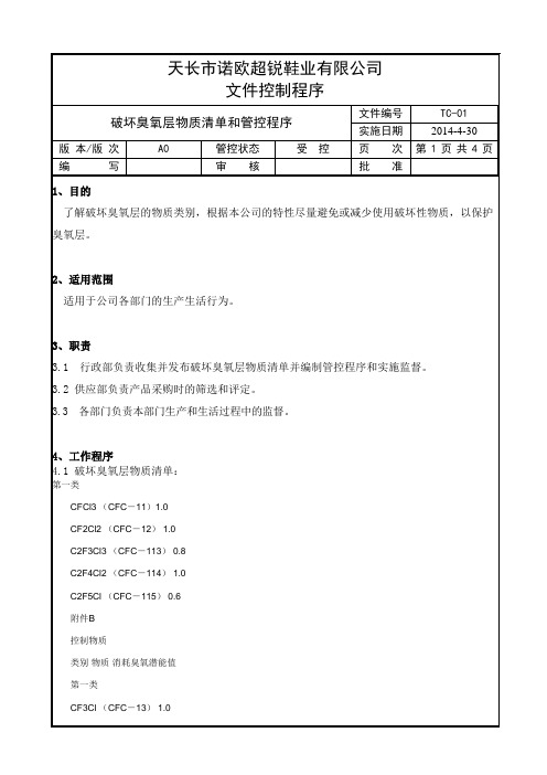 31破坏臭氧层物质清单及管控程序