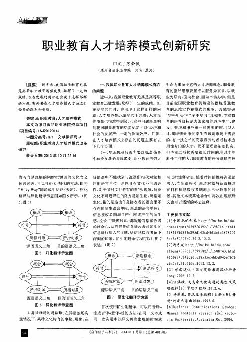 职业教育人才培养模式创新研究