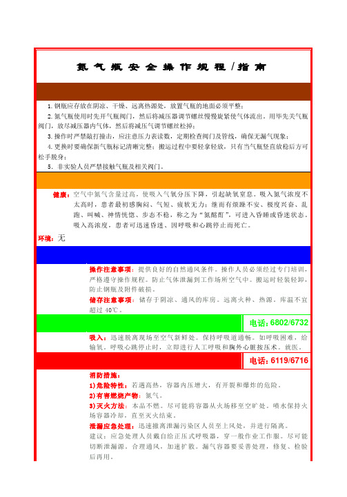 氮气瓶安全操作规程指南