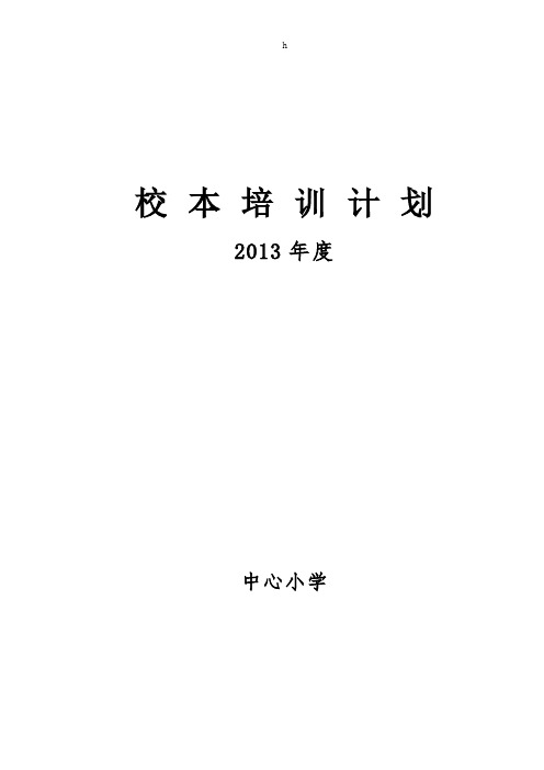 中心小学校本培训计划