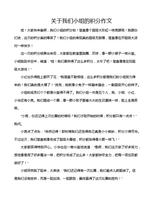 关于我们小组的积分作文