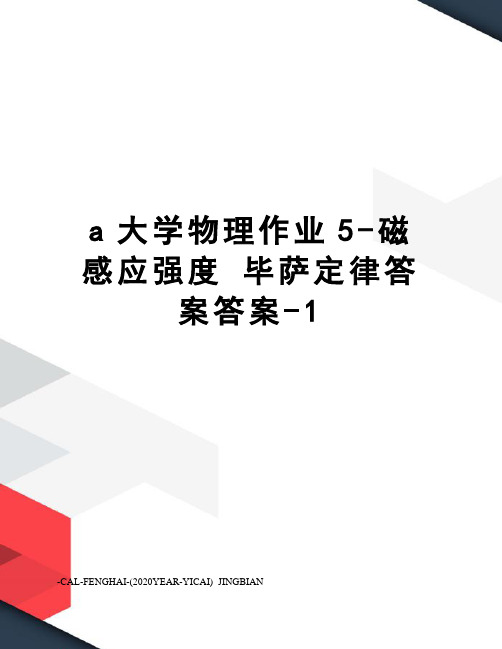 a大学物理作业5-磁感应强度毕萨定律答案答案-1