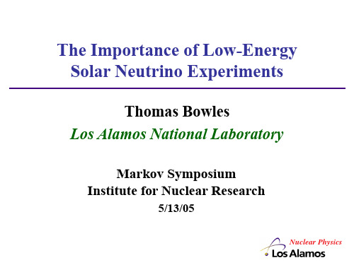 The Importance of Low-Energy Solar Neutrino Experiments：低能量太阳中微子实验的重要性