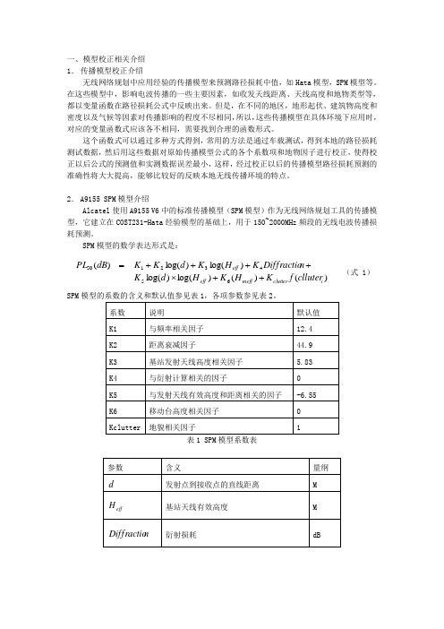 传播模型校正报告