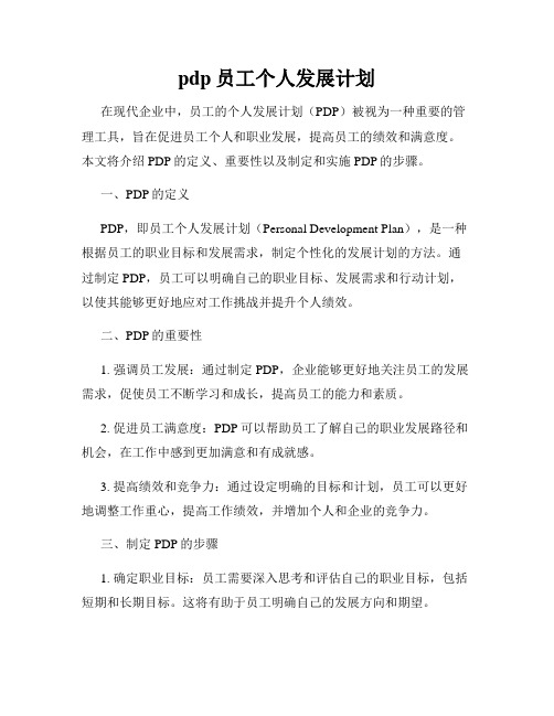 pdp员工个人发展计划