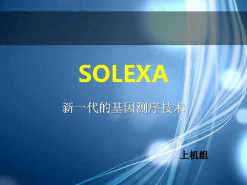 solexa培训的资料