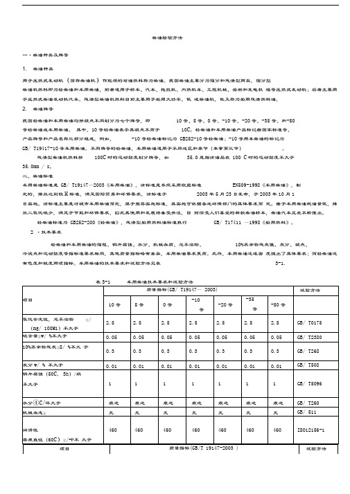 柴油检测标准