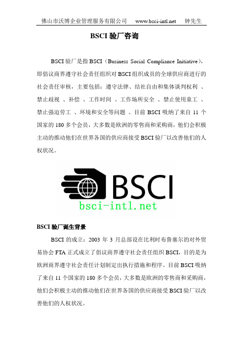 BSCI验厂咨询