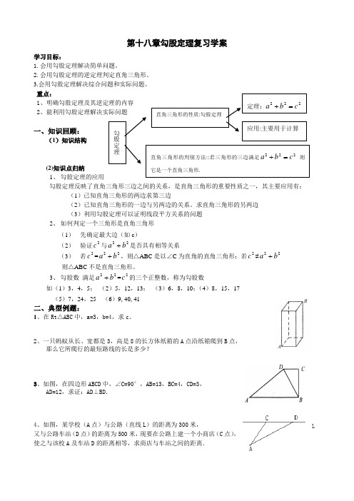 人教版数学第十八章勾股定理复习学案