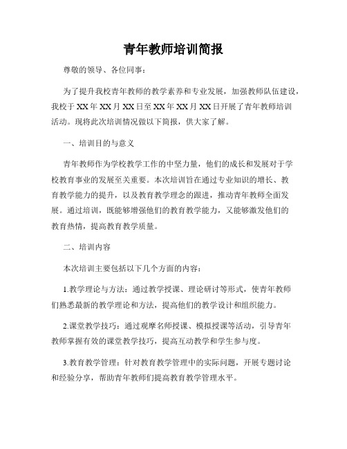 青年教师培训简报