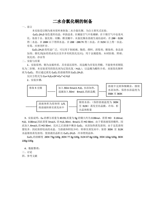 二水合氯化铜的制备