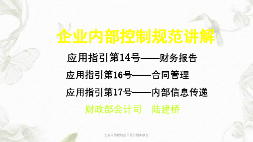 企业内部控制应用指引财务报告ppt课件