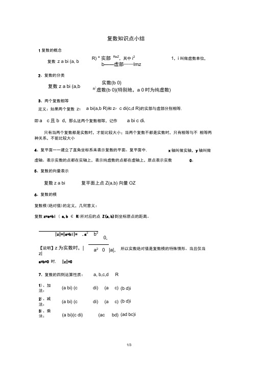 (完整版)复数知识点总结