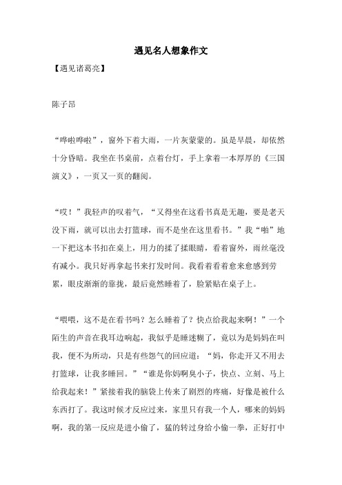 遇见名人想象作文