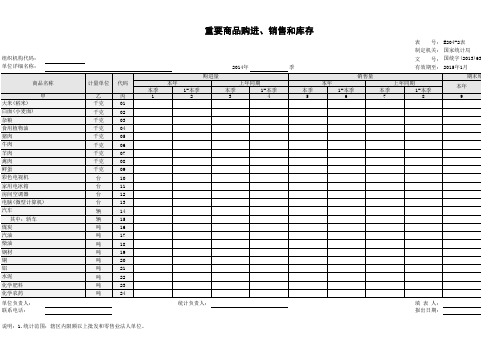 E204-2 重要商品购进、销售和库存