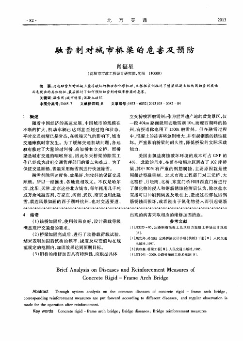 融雪剂对城市桥梁的危害及预防