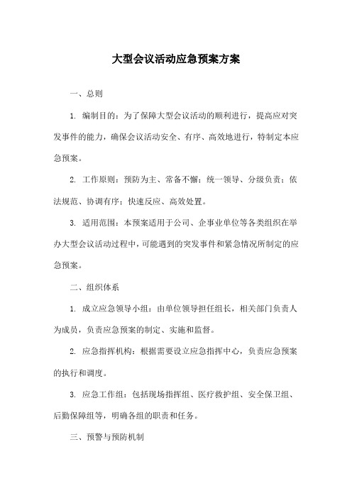 大型会议活动应急预案方案