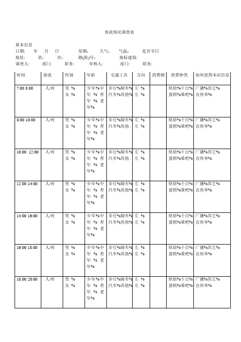 客流情况调查表