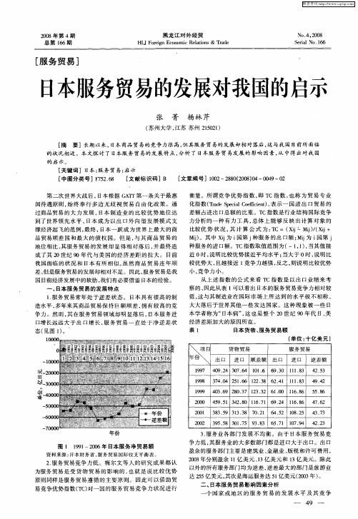 日本服务贸易的发展对我国的启示