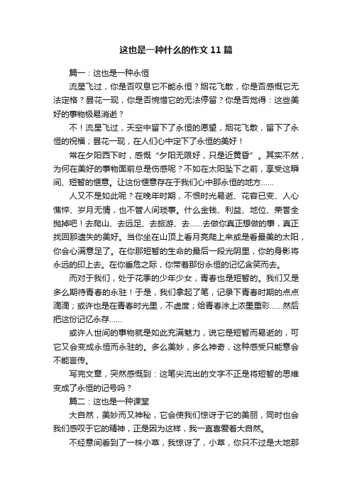 这也是一种什么的作文11篇