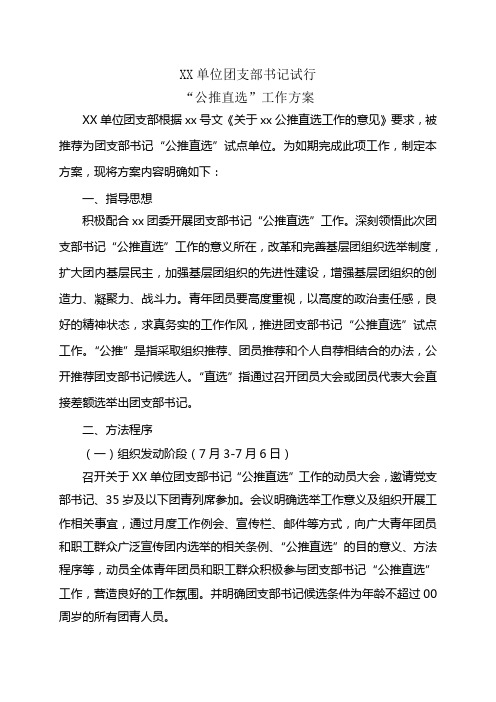 团支部书记公推直选方案