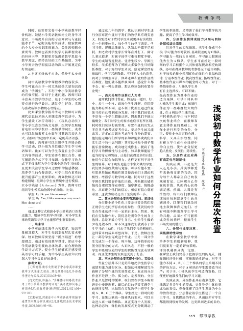 浅谈初中数学作业如何分层次布置