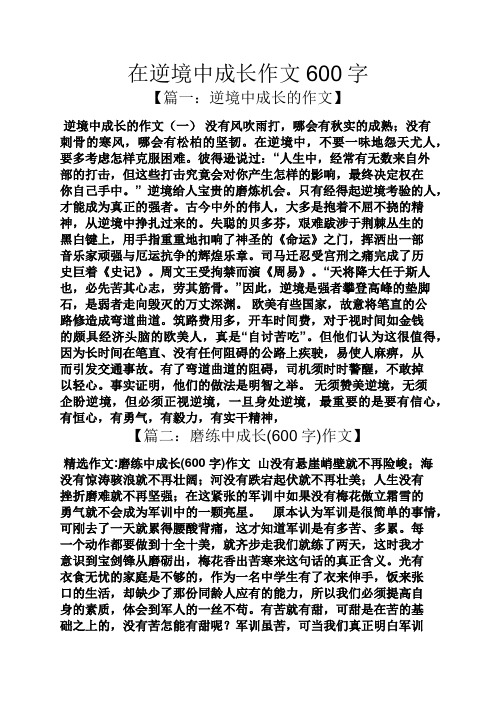 在逆境中成长作文600字