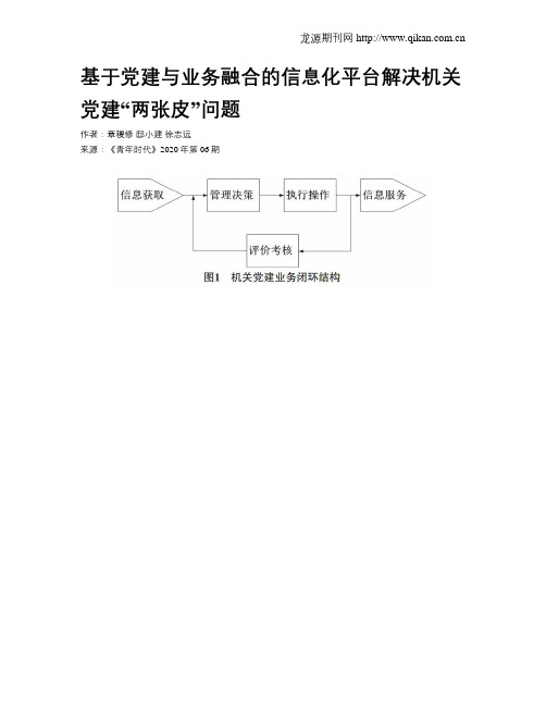 基于党建与业务融合的信息化平台解决机关党建“两张皮”问题