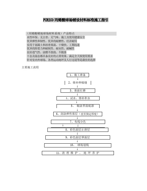 普瑞克丙烯酸硬地(水泥基础)施工详细指引