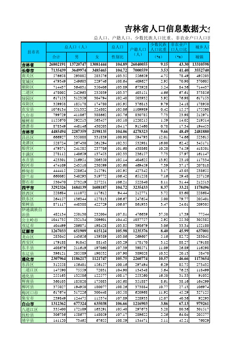 吉林省人口信息数据大全(供各工作站参考)