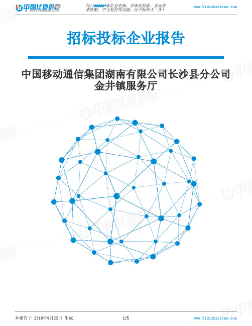 中国移动通信集团湖南有限公司长沙县分公司金井镇服务厅_中标190922