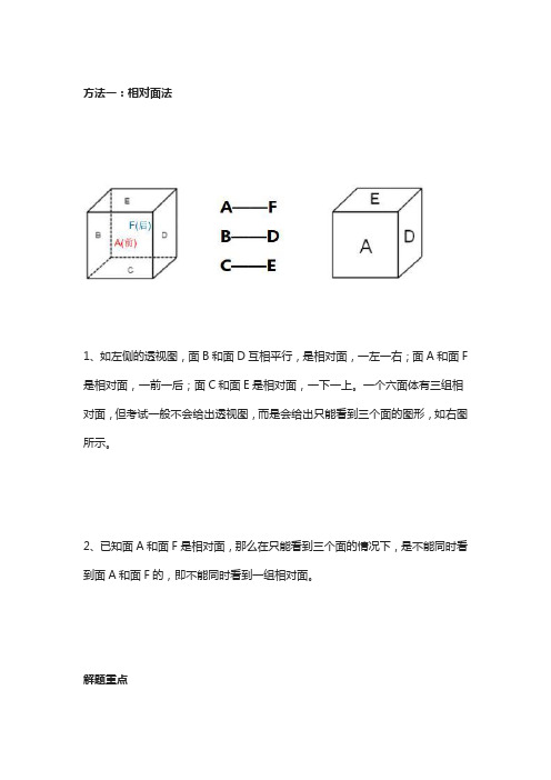 公考图推六面体的分析