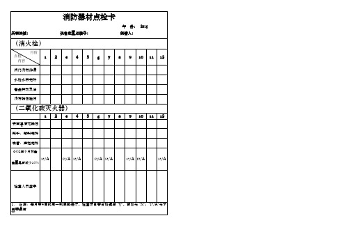 灭火器消火栓组合点检卡