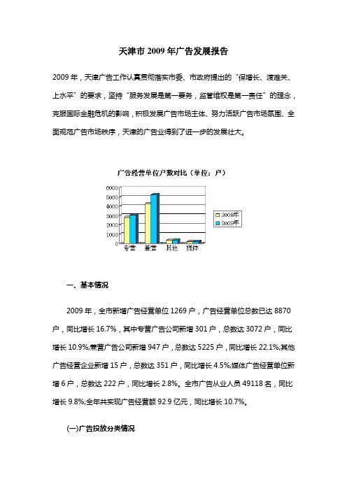 2009年天津市广告发展报告