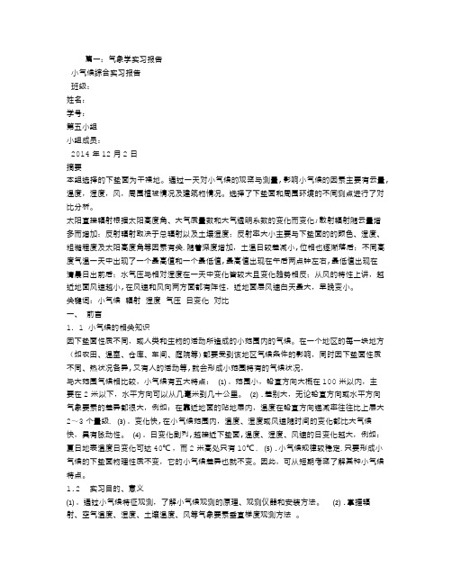 气象学实习报告总结