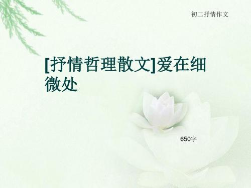 初二抒情作文《[抒情哲理散文]爱在细微处》650字(总9页PPT)