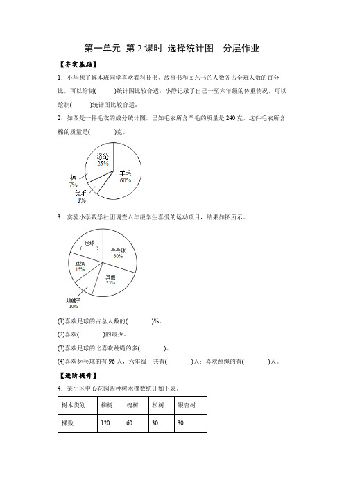 1-2  选择统计图(分层作业)-六年级数学下册同步精品系列(苏教版)