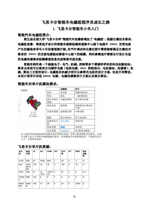 飞思卡尔智能车电磁组程序员成长之路(未完待续)