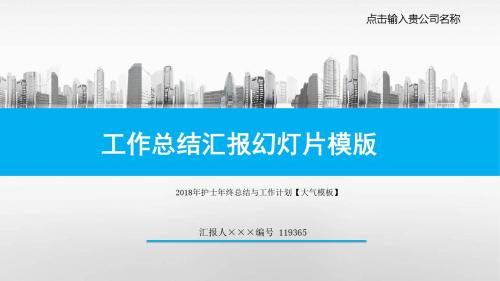 2018年护士年终总结与工作计划【大气模板】