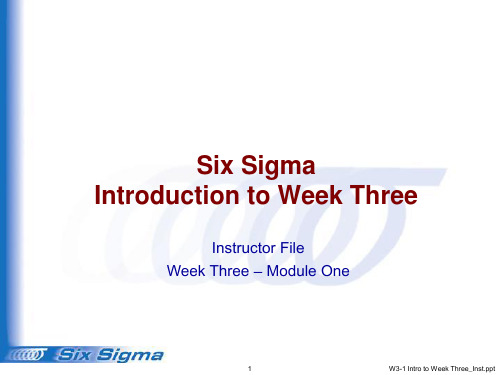 (英文版)六西格玛6个sigma黑带系列十四:第三周介绍 Introduction(附有测试题目)