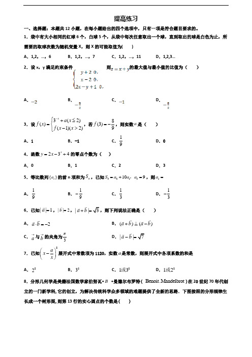 2019-2020学年大连市名校新高考高二数学下学期期末学业水平测试试题