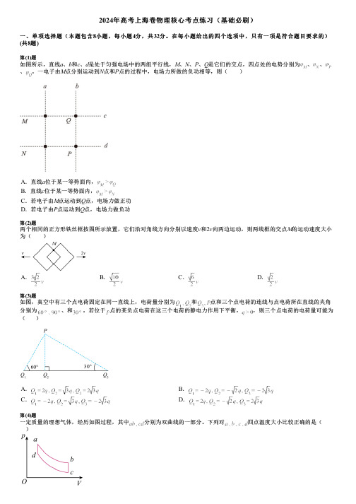 2024年高考上海卷物理核心考点练习(基础必刷)