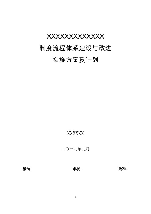 制度流程体系建设与改进实施方案及计划