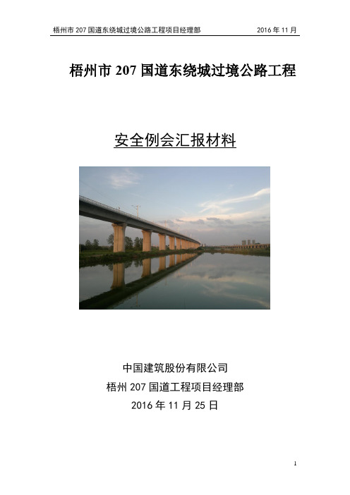 11月份安全例会汇报材料