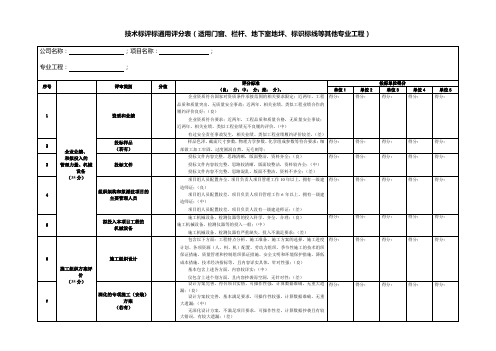 技术标评分表