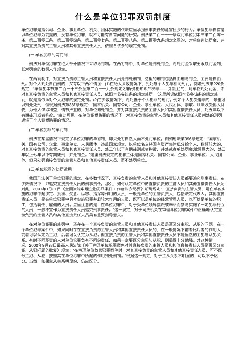 什么是单位犯罪双罚制度